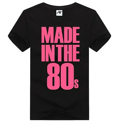 Buy Womens Made In  The 80's Printed T Shirt Girls Short Sleeve Cotton Top Tees • 9.99£