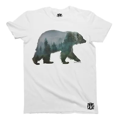 Buy Bear Forest Art T-Shirt ORGANIC Cotton Unisex Mens Ladies Trendy HIPSTER Urban • 10.99£