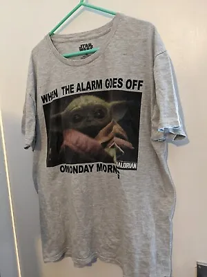 Buy Star Wars Mandalorian  When The Alarm Goes Off On Monday Morning  T-Shirt  XL • 6.99£