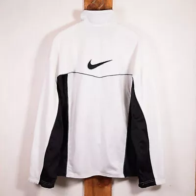 Buy Nike Vintage 90s Full Zip Jacket With Rear Swoosh White Black Size XL GB 45/47 • 44£