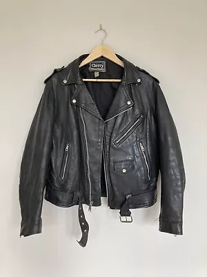 Buy Vintage Leather Jacket 46 Chest. Biker Punk Rock Heavy ‘Perfecto/ Ramones Style’ • 60£