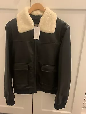 Buy Mens Faux Leather Faux Fur Collar Bomber Jacket Brand : Another Influence • 74.99£