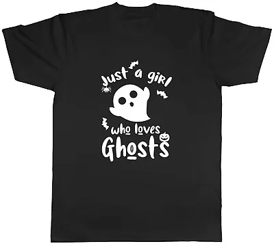 Buy Girl Who Loves Ghosts Mens T-Shirt Frightful Spook Boo Tee Gift • 8.99£