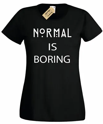 Buy Womens Normal Is Boring T Shirt Goth Rock Punk Alternative Wierd Ladies • 11.95£
