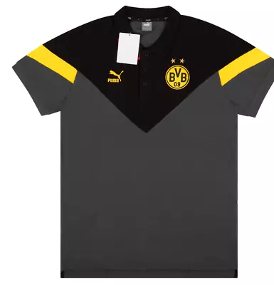 Buy 2019-20 Borussia Dortmund Puma Iconic Polo T-Shirt (Small) • 9.99£