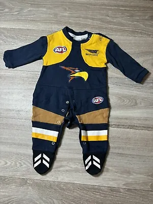 Buy Westcoast  Football Club, Official AFL Merch, Baby Body Suit, Size 000 VGC • 18.21£