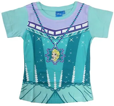 Buy Girls Costume T Shirt Disney Frozen Elsa Fancy Dress NEW • 6.99£