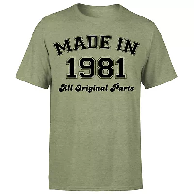 Buy Made In 1981 All Original Parts T-Shirt 41st Birthday Mens Gift Ideas • 9.99£