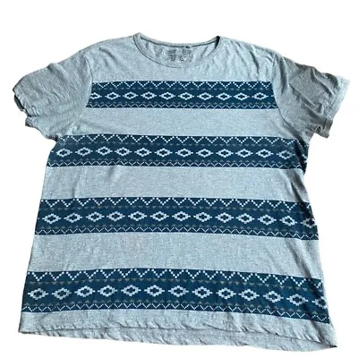 Buy New Look Size XXL Men's Vintage Grey Blue Tribal Print T-Shirt • 8.50£