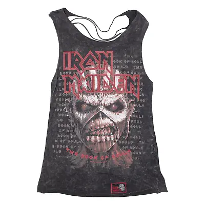 Buy BLACK PREMIUM Iron Maiden Distressed Back Womens Band Vest Black Sleeveless S • 20.99£
