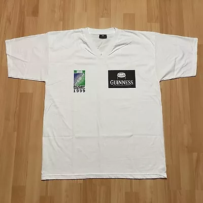 Buy Vintage Guinness Rugby World Cup 1999 T-Shirt XL White IRB 90s • 14.99£