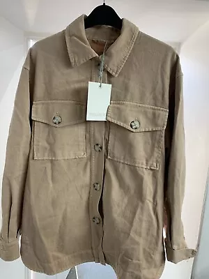 Buy PULL & BEAR Light Tan Brown Denim Shirt/ Jacket - Size Small BNWT • 9.99£