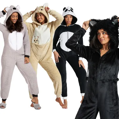 Buy Ladies Pyjamas Fleece All In One Pyjamas Outfit Costume  1onesie Novelty Xmas • 19.95£