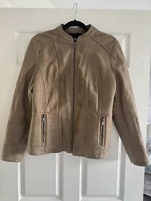 Buy Faux Leather Jacket. Size 16. Wallis. Beige/Stone Colour • 14£