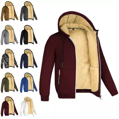 Buy Fashion Mens Long Sleeve Hoodie Sweatshirt  Winter Fluffy Lined Casual Jacket • 27.79£