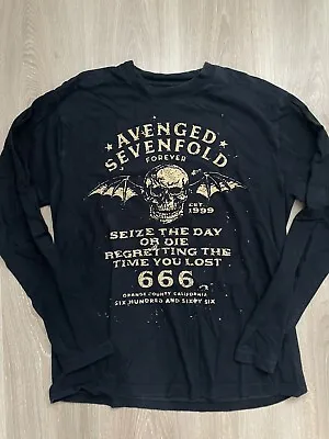 Buy Avenged Sevenfold 2016 A7X Long-sleeve Seize The Day T-Shirt XL(M) P2P 40” • 12.99£