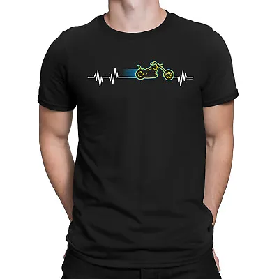 Buy Motorbike Heartbeat Pulse Mens T-Shirt Biker Motorcycle Biking Club Gift • 8.95£