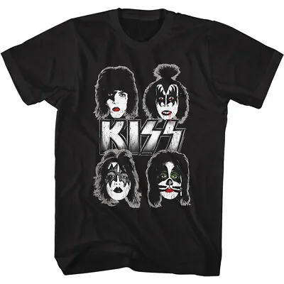 Buy Kiss All 4 Original Band Members Head Shot Adult T Shirt Rock Music Band Merch • 40.90£