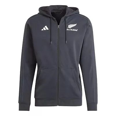 Buy Adidas All Blacks Rugby Mens 3 Stripe Full Zip Hoodie - Black • 46.99£