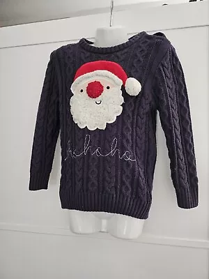 Buy Next Knitted Boys Christmas Jumper 5-6 Yrs Santa • 7.50£