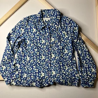 Buy Appleseed’s Women's Floral Light Weight Jacket Size PL Casual Blue Jeans Jacket • 4.80£