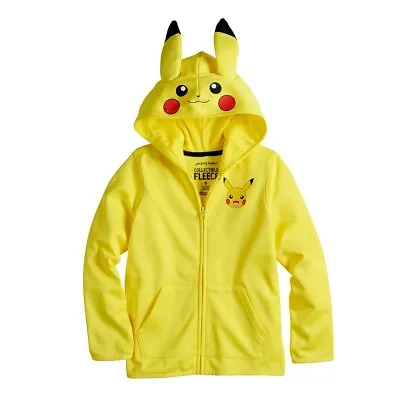 Buy Kids Pokemon Pikachu Hoodie Jacket Boy Girl 4 5 6 7 8 10 12 Costume Zipper Front • 26.17£