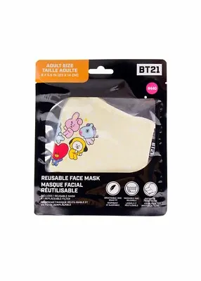 Buy Official BT21 Merch Reusable Adult Face Mask BTS Line Friends (Yellow) Adjust Ok • 11.57£