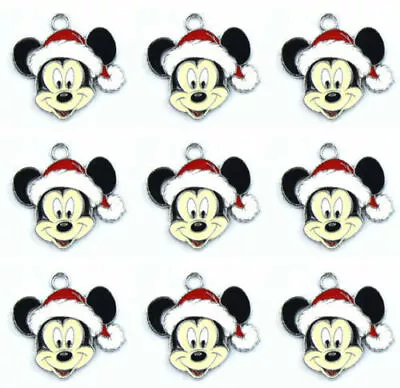 Buy Mickey Mouse Santa Charms Pendants Enamel Metal Jewellery Making • 2.15£