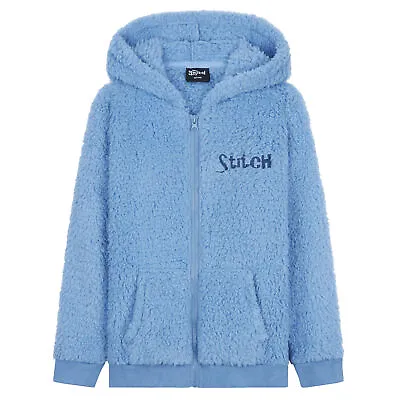 Buy Disney Stitch Sherpa Hoodie For Girls, Zip Up Fleece Fluffy Hoodie For Kids Teen • 24.49£