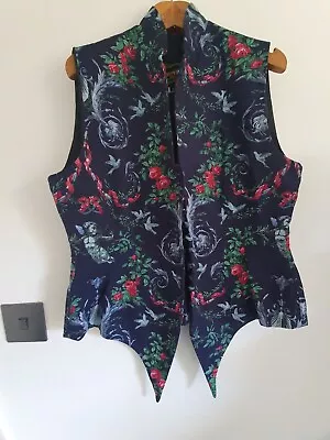 Buy Droopy & Browns By Angela Holmes Vintage Cotton Waistcoat Size 14 Birds Cherubs • 49.99£