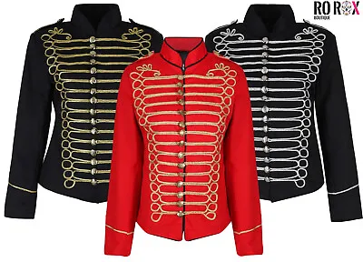 Buy Ladies Military Drummer Parade Jacket - Goth Punk Emo Long Sleeve Coat For Women • 34.99£