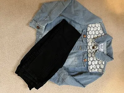 Buy Girls Denim Jacket And Black Jeans Age 12 • 10£