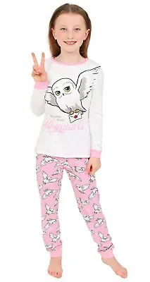 Buy Girls Harry Potter Long Pyjamas Hedwig  My Letter From Hogwarts Pjs Pink White • 12.99£