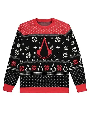 Buy Assassins Creed Knitted Christmas Jumper Symbol Logo New Official Boys Unisex • 64.79£