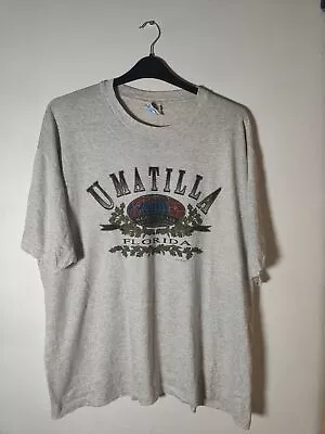 Buy Vintage Single Stitch Printed White T Shirt Mens Size XL • 8£