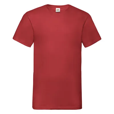Buy Mens Plain V-NECK T-Shirt - Fruit Of The Loom Valueweight Tee - Value Blank T • 2.99£