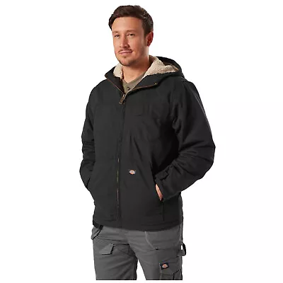 Buy Dickies Mens Sherpa Lined Duck Work Jackets Lightweight Warm Fleece Hooded • 89.95£