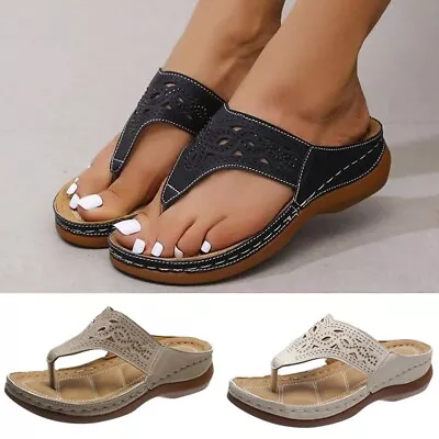 Buy Sturdy Women's Summer Flip Flops Slippers Flat Shoes For Orthopedic Comfort • 24.30£