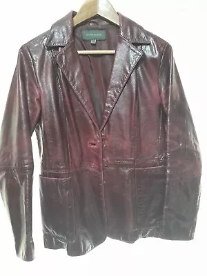 Buy An Authentic Vintage 100% Leather River Island Maroon Jacket • 12£