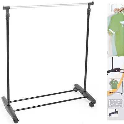 Buy Adjustable Mobile Clothes Coat Garment Hanging Rail Rack Storage Stand On Wheels • 8.95£