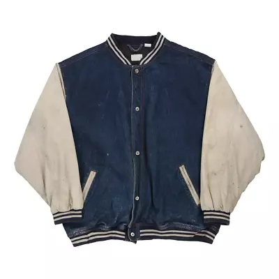 Buy Unbranded Varsity Jacket - 2XL Blue Cotton • 56.70£