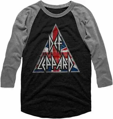 Buy Def Leppard Union Jack Brittish Flag Men's Raglan T Shirt Metal Music Merch • 43.22£