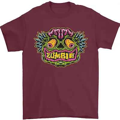 Buy Halloween Zombie Face Mens T-Shirt 100% Cotton • 8.49£
