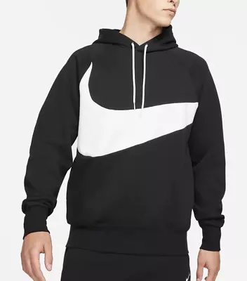 Buy Nike Men's NSW Swoosh Long Sleeve Sport Hoodie Hoodie Black White Size M L • 60.56£