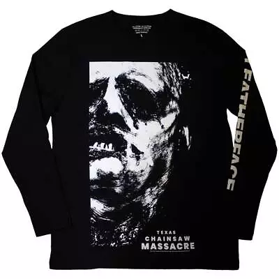 Buy The Texas Chainsaw Massacre Leather Face Black Long Sleeve Shirt NEW OFFICIAL • 26.89£