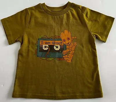 Buy Disney Marvel- Guardians Of The Galaxy- I Am Groot Mixtape T-Shirt -Olive -Age 2 • 6.40£