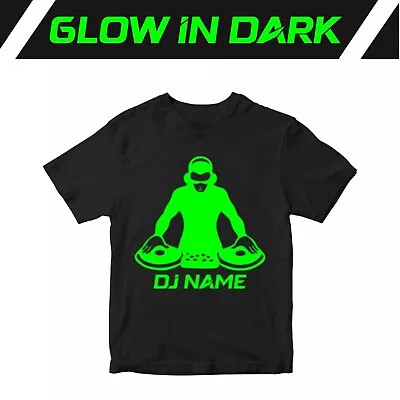 Buy Personalised DJ Name T-shirt Glow In The Dark Halloween Party Friends Gifts • 10.99£