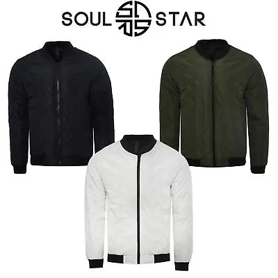 Buy Soul Star Men's Zip Up Lightweight Bomber Jacket Outwear Windbreaker Jackets UK • 19.99£
