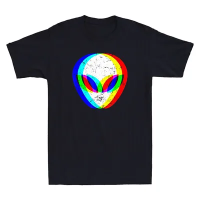 Buy Alien Head Trippy Techno Rave EDM Music Festival Funny Vintage Men's T-Shirt Tee • 15.99£