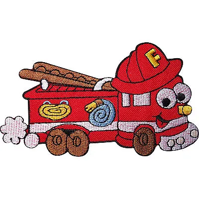 Buy Fire Engine Embroidered Iron / Sew On Patch Kids Crafts T Shirt Embroidery Badge • 2.79£